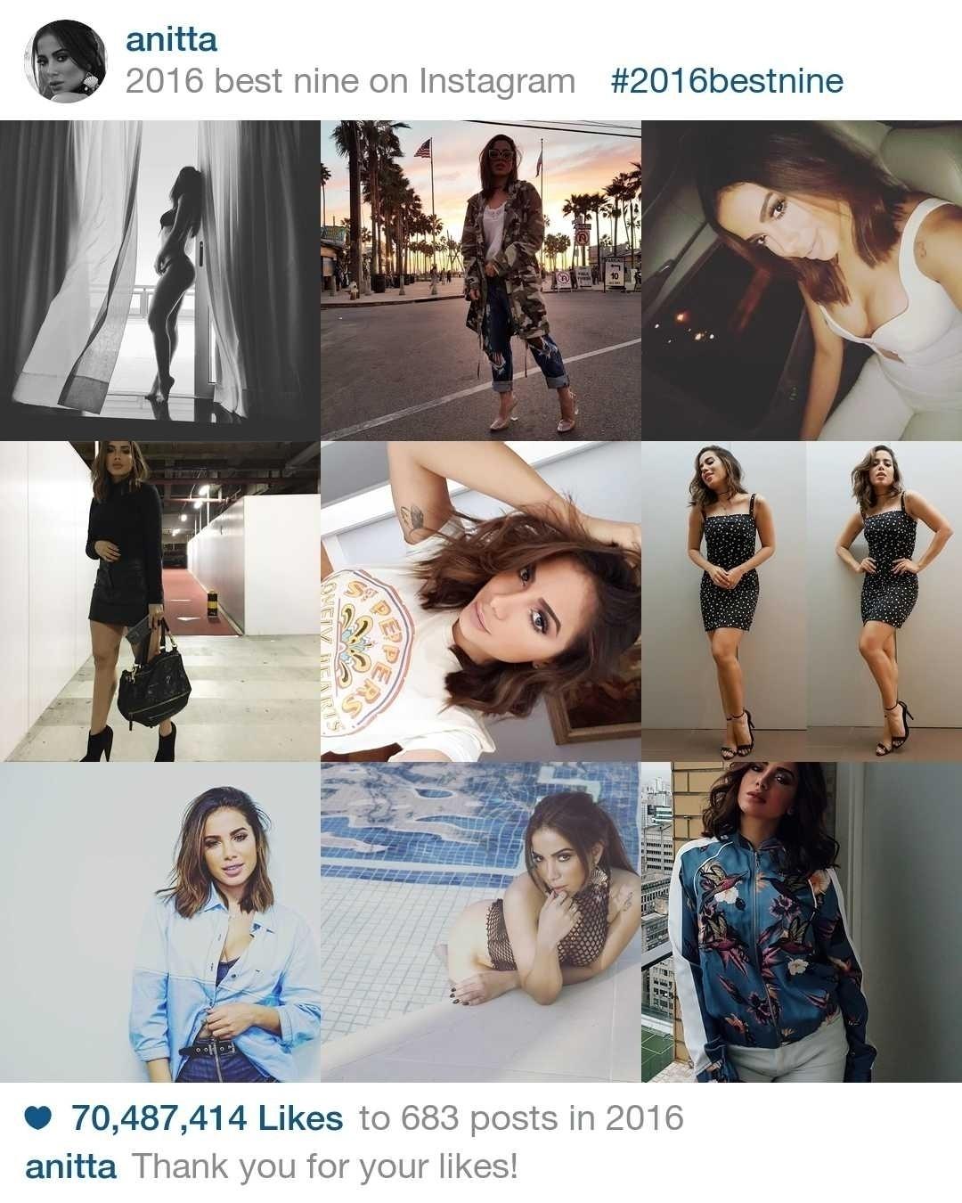 As fotos mais curtidas do Instagram de Anitta em 2016 - Reprodução/Instagram/2016bestnine