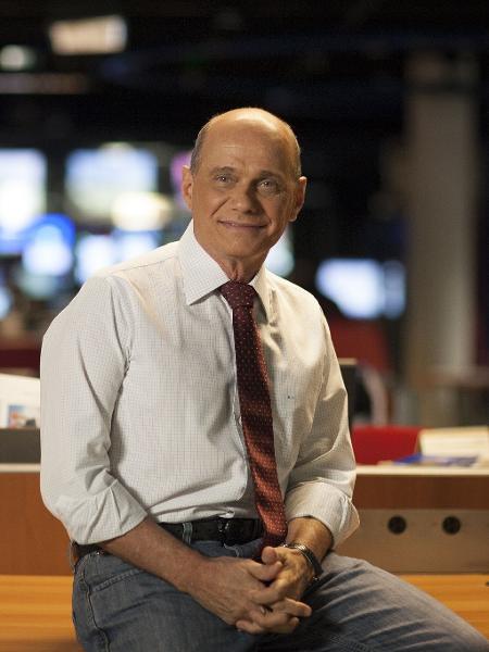 O âncora Ricardo Boechat nos estúdios da rádio BandNews - Divulgação - Divulgação