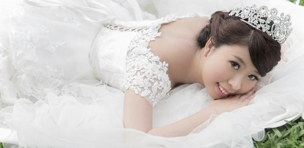A taiwanesa Mary Chen em seu ensaio de noiva - Reprodução/Facebook - Reprodução/Facebook