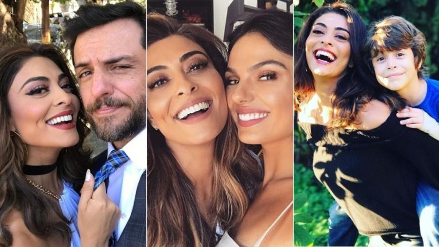 Juliana Paes com Rodrigo Lombardi, Isis Valverde e João Bravo - Montagem UOL