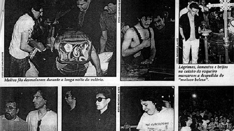 Revista "Contigo" imagens do funeral de Raul Seixas - Reprodução - Reprodução