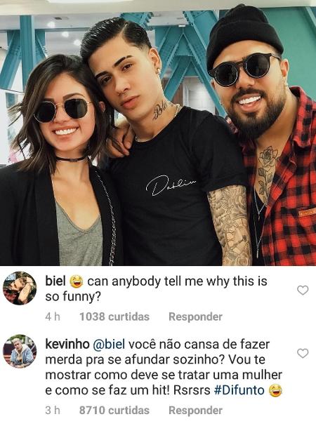 Biel e Kevinho discutem no Instagram - Montagem/Reprodução/Instagram - Montagem/Reprodução/Instagram