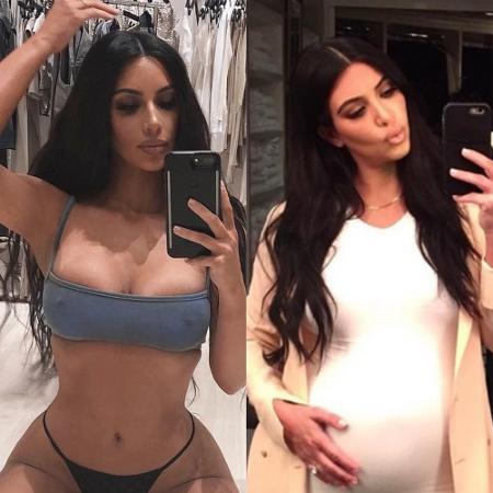 Kim Kardashian ganhou 30 quilos na última gravidez e revelou ter demorado a entrar em forma - Reprodução/Instagram/Montagem UOL - Reprodução/Instagram/Montagem UOL