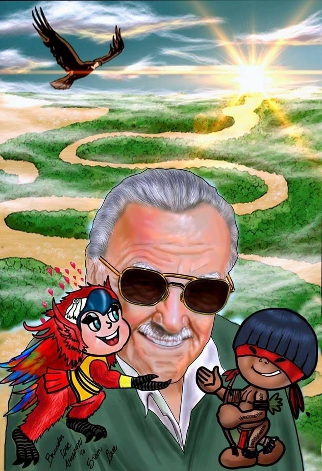 Homenagem feita a Stan Lee pelo artista brasileiro Brandon Lee Amazon - Brandon Lee Amazon