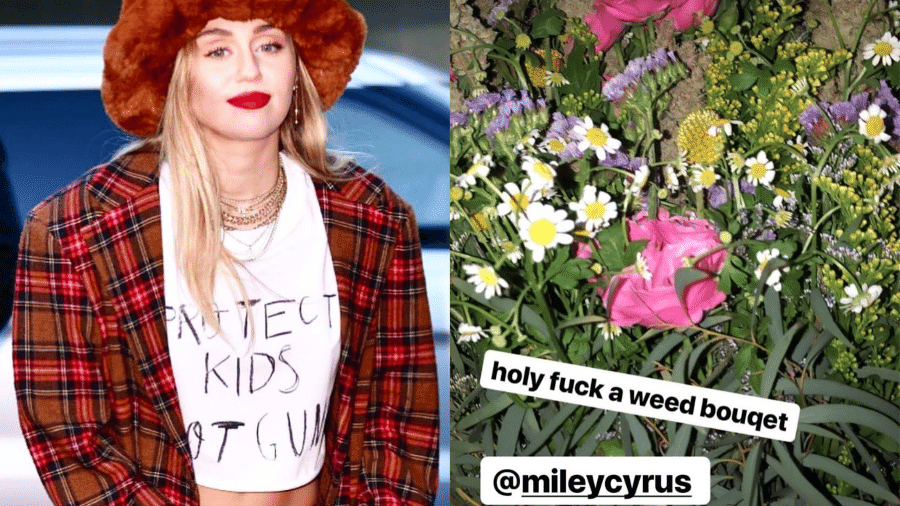 Miley Cyrus enviou um buquê de maconha para a irmã, Noah, em seu aniversário - Reprodução/Instagram