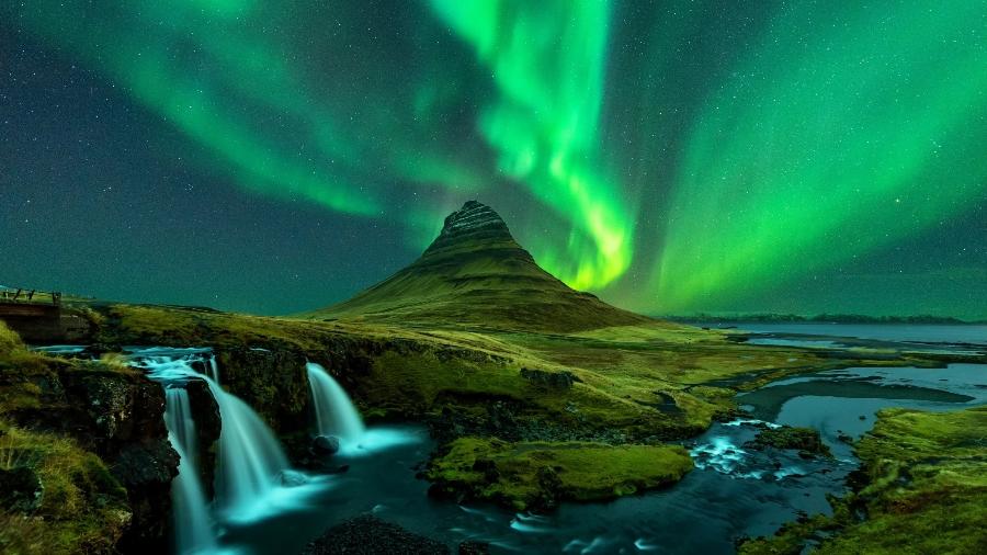 Aurora boreal na Islândia: fenômeno é um dos mais espetaculares da natureza - iStockphotos