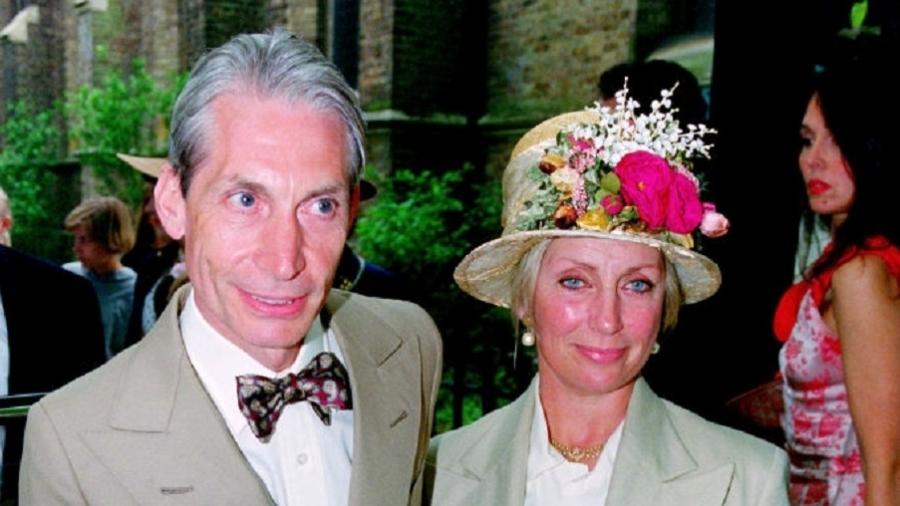 Charlie Watts e a esposa, Shirley Ann Shepherd, em 1992 - Dave Hogan/Hulton Archive/Getty Images