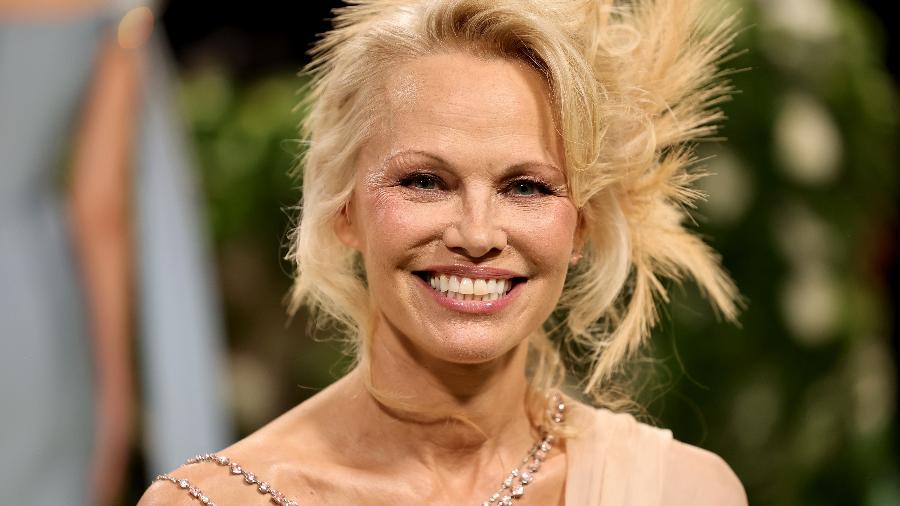 Pamela Anderson no Met Gala 2024, em maio - Theo Wargo/GA/The Hollywood Reporter via Getty