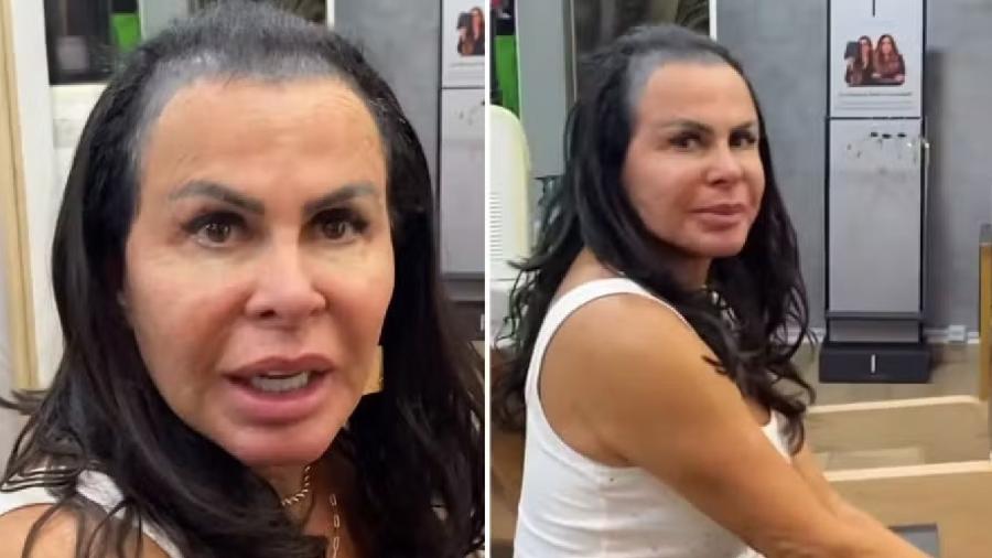 Gretchen exibiu o cabelo sem prótese frontal - Reprodução/Instagram