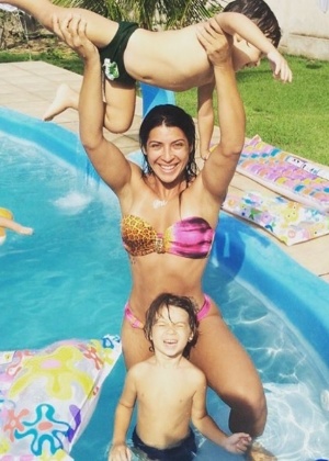 Priscila Pires com os filhos Gabriel e Pietro - Reprodução/Instagram/priscilapires82 - Reprodução/Instagram/priscilapires82