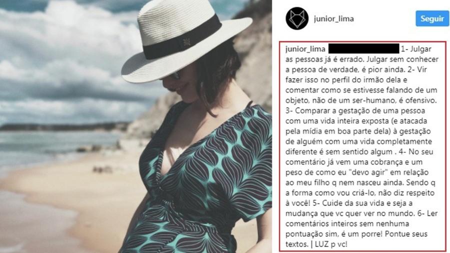 Junior Lima rebate fã que criticou Sandy em seu Instagram - Reprodução/Instagram/junior_lima