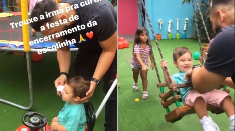 Jonathan Costa aparece cuidando e brincando com o filho, Salvatore, em vídeos feitos por Antônia Fontenelle - Reprodução/Instagram/ladyfontenelle - Reprodução/Instagram/ladyfontenelle