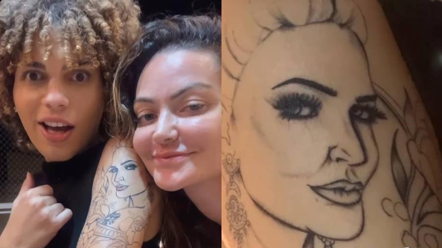 Influencer é criticada por tatuar rosto de Laura Keller no braço - Reprodução/Instagram