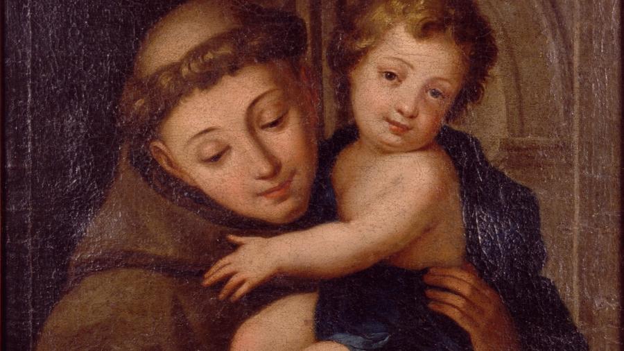 Santo António com o Menino, tela de Joaquim Manuel da Rocha