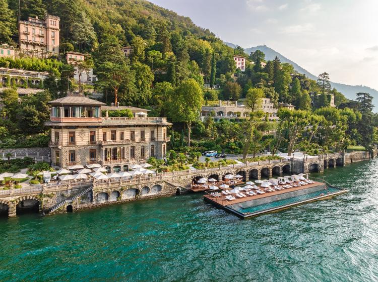 Vista da piscina do Mandarin Oriental Lago di Como