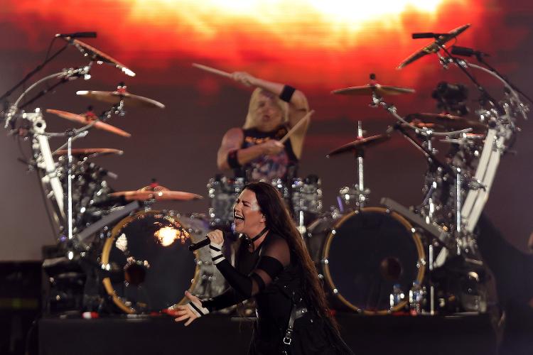 15.set.2024 - Evanescence se apresenta Palco Mundo na terceira noite do festival Rock In Rio 