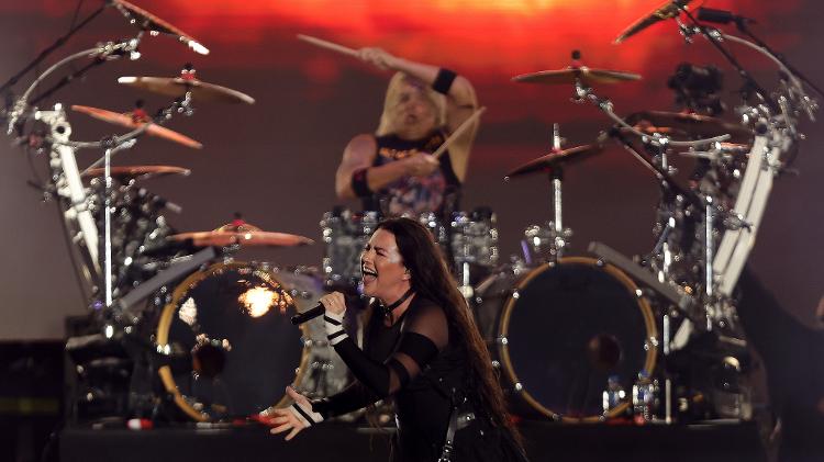 15.set.2024 - Evanescence se apresenta Palco Mundo na terceira noite do festival Rock In Rio 