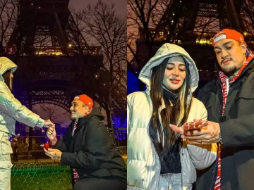 MC Binn pede a namorada Ana Laura Marques em casamento, em Paris