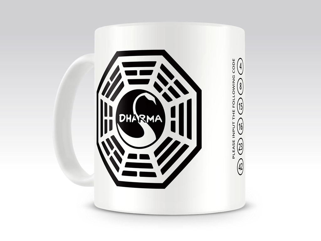 Da intrigante série Lost surgiu a inspiração para o design da caneca de porcelana Dharma vendida pela Cult Bazar (www.cultbazar.com.br). Com capacidade para 300 ml, custa R$ 31,90 (+ frete) - Divulgação
