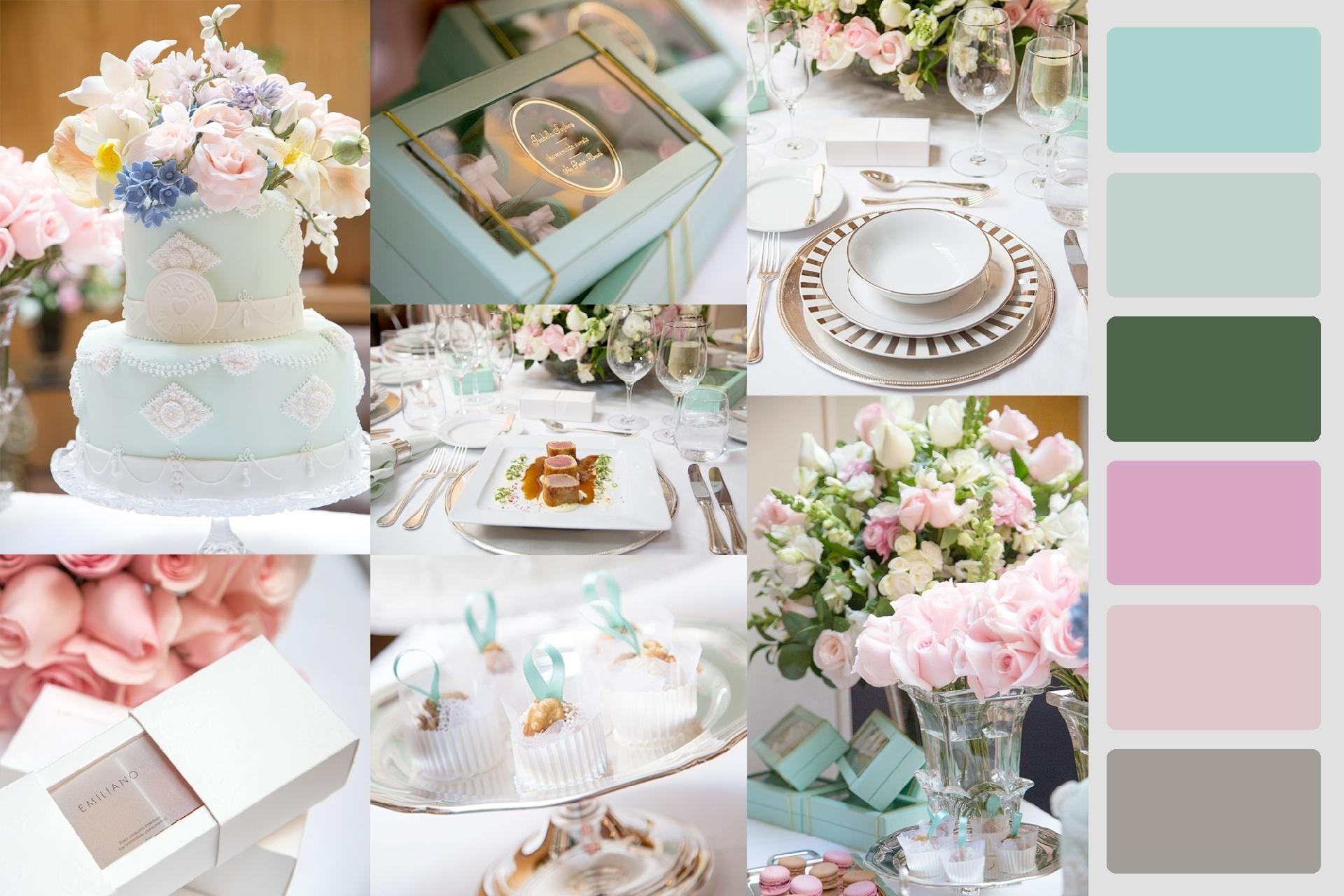 A escolha da paleta de cores é um ótimo ponto de partida. Se você optou por um restaurante ou salão, um decorador de festas pode ajudar em todos os detalhes que vão evitar que o ambiente fique impessoal. Neste ensaio, as cores que dão o tom da celebração são os verdes clarinhos, como o "tiffany", além dos rosas (pantone 217c e quartzo) e do "fendi" - Maíra Preto/ Divulgação