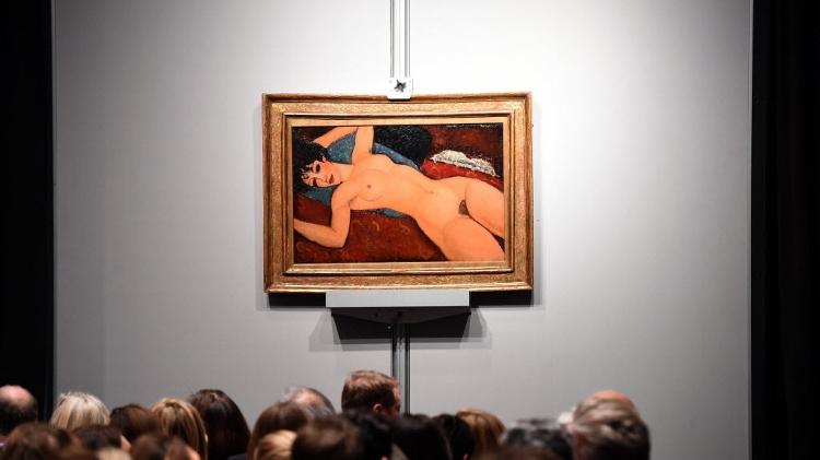 Qaudro "Nu Deitado", de Amadeo Modigliani -  AFP PHOTO / TIMOTHY A. CLARY -  AFP PHOTO / TIMOTHY A. CLARY