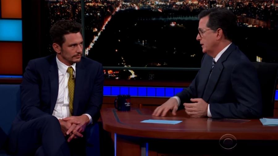 James Franco é entrevistado sobre assédio sexual por Stephen Colbert - Reprodução