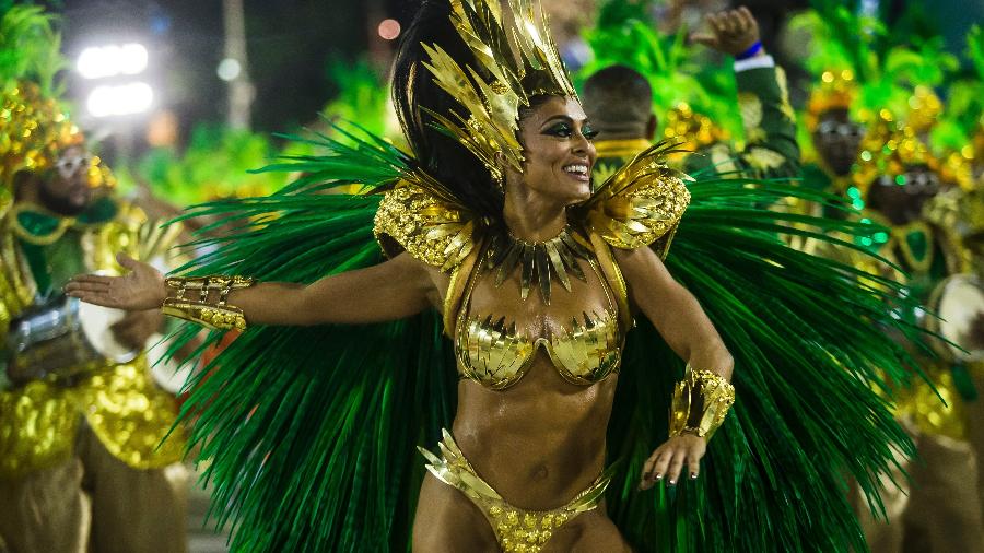 Juliana Paes desfila como rainha de bateria da Grande Rio no Carnaval 2018 - Bruna Prado/UOL