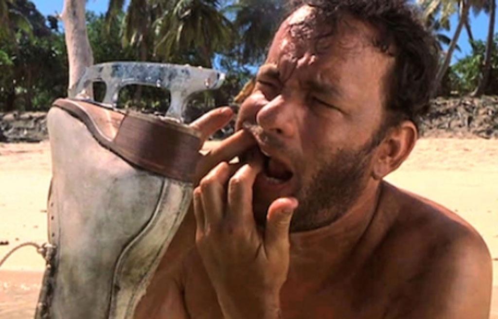 Tom Hanks em cena de "Náufrago" (2000) - Reprodução