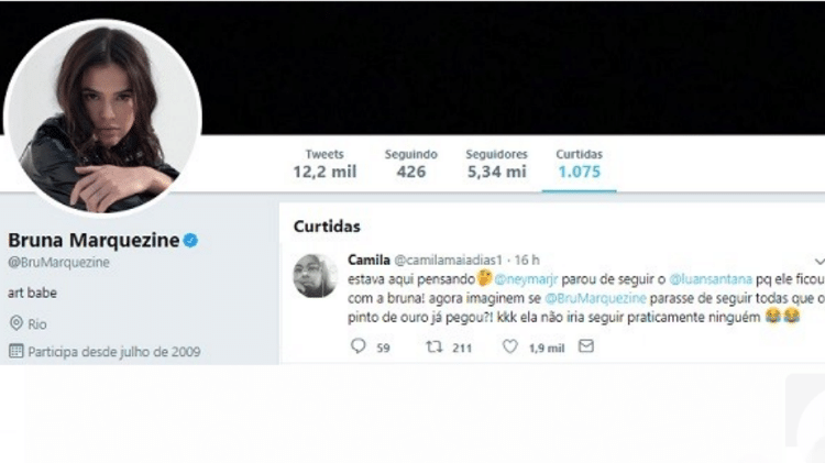 Bruna Marquezine curte post alfinetando Neymar no Twitter - Reprodução/Twitter - Reprodução/Twitter