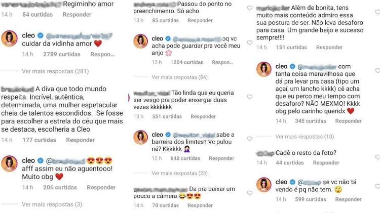 Cleo responde a comentários de seus seguidores - Reprodução/Instagram - Reprodução/Instagram