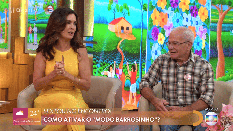 Fátima Bernardes recebe Barrosinho no Encontro - Reprodução/Globoplay