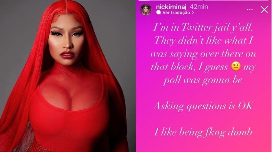Nicki Minaj diz que Twitter suspendeu sua conta após fala antivacina - Reprodução/Instagram