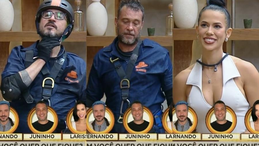 A Fazenda 16: Fernando, Juninho e Larissa pedem votos para ficar