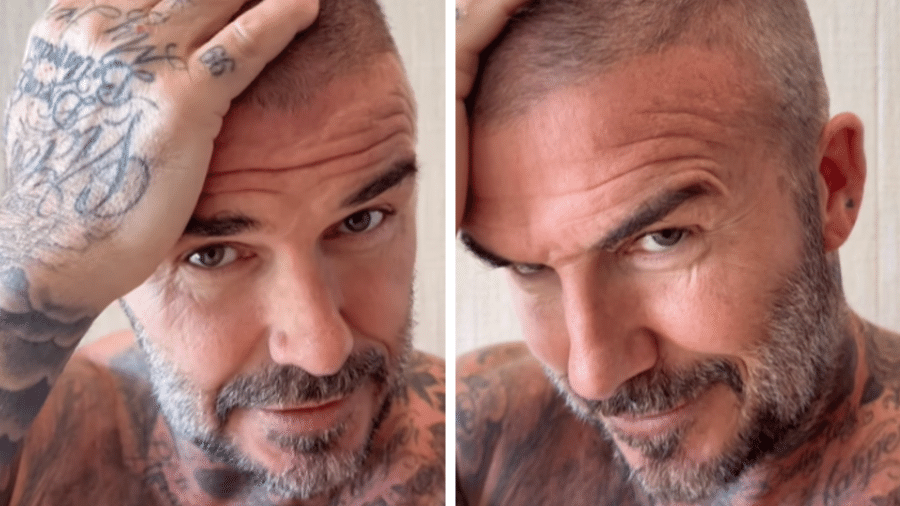 Victoria Beckham postou um vídeo de David tentando esconder a falha no cabelo Victoria Beckham postou um vídeo de David tentando esconder a falha no cabelo