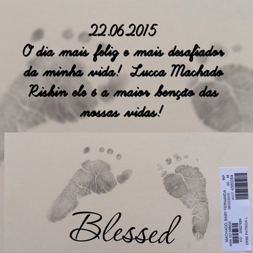 23.jun.2015 - "A luz da minha vida chegou!!!", anunciou Fernanda Machado nesta terça-feira, contando que deu à luz nos Estados Unidos seu bebê no dia anterior. "Lucca, nosso milagrinho é a maior benção de nossas vidas! Muito obrigada a todos por tantos pensamentos positivos e orações para a chegada do Lucca!", disse a atriz na legenda da imagem