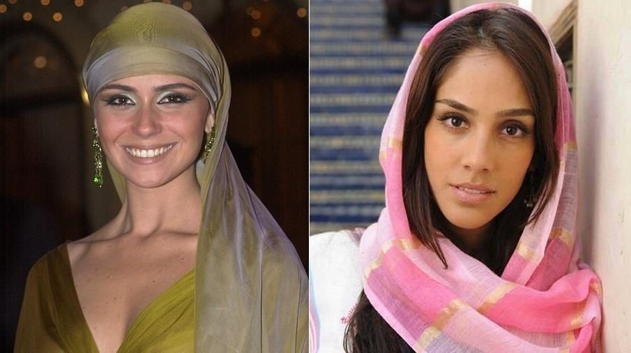 "O Clone" (2001), sucesso no Brasil e em mais de 90 países, ganhou em 2010 um "clone latino" na Telemundo. Gravada na Colômbia, a novela teve colaboração de Gloria Perez e direção de Jayme Monjardim, criadores da trama original, com mudanças. Rio de Janeiro, por exemplo, virou Miami. O sobrenome de Jade, papel da mexicana Sandra Echeverría, é Mebarak. "El Clon" também agradou ao público hispânico - Montagem/UOL