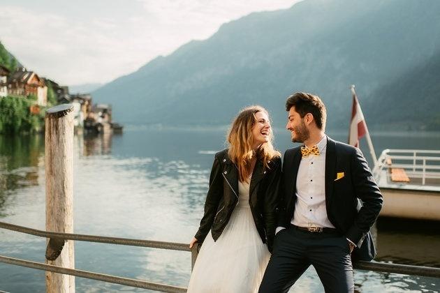 Inspiração para usar jaqueta de couro com o vestido de noiva - Divulgação/Land of White Deer