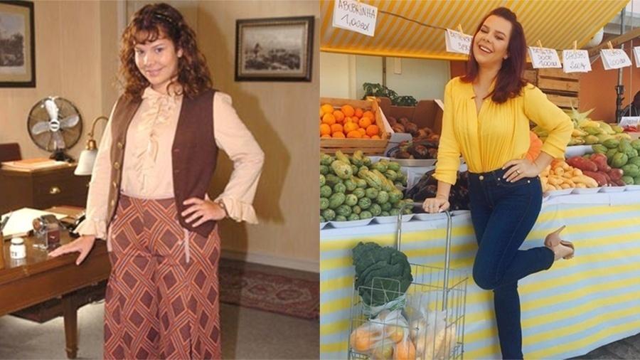 Para viver Clara, o "patinho feio" de "O Profeta" (2006), Fernanda ganhou peso e ainda teve que usar roupa com enchimento para aparentar ser bem mais gordinha - Globo e Reprodução/Instagram