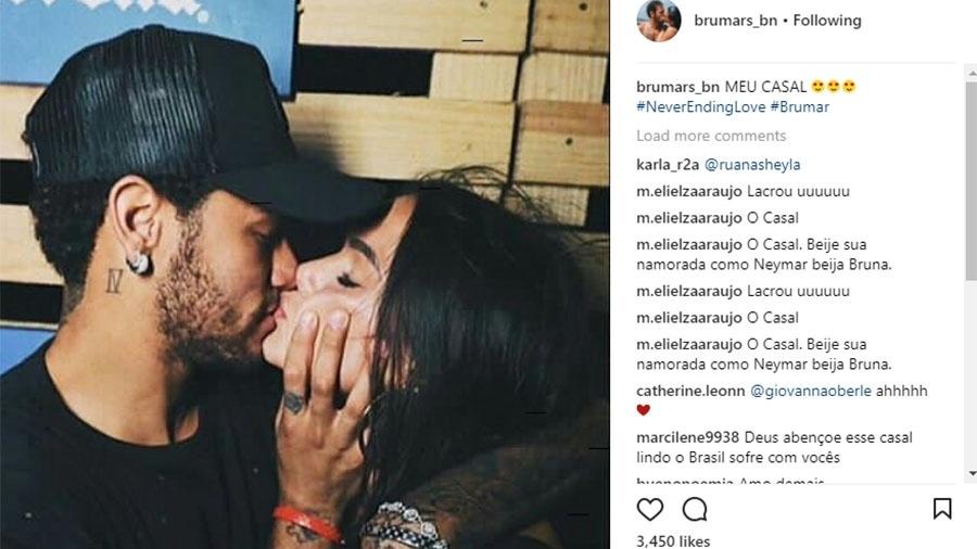Perfil no Instagram dedicado a Bruna Marquezine e ao Neymar comemora volta do casal - Reprodução/Instagram 