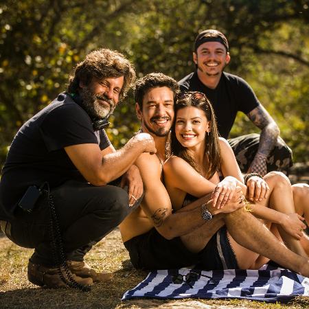 Bastidores da novela "Espelho da Vida": João Vicente de Castro, Vitória Strada, Pedro Vasconcelos (diretor artístico) e Cande Faria (assistente de direção)  - Divulgação/Globo - Divulgação/Globo