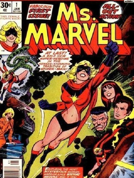 A primeira aparição de Carol Danvers como Ms. Marvel, em 1977 - Reprodução/Twitter - Reprodução/Twitter