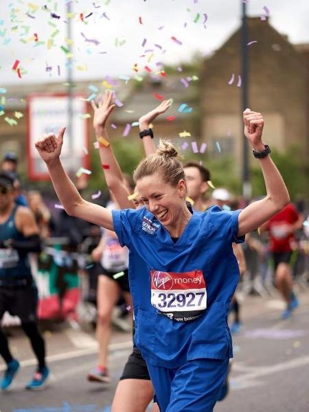 Anderson na Maratona de Londres - Jessica Anderson/Reprodução Instagram