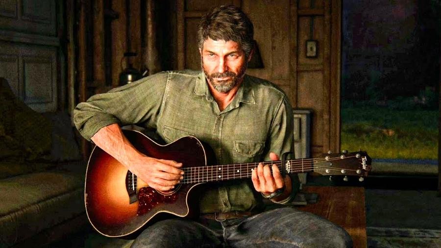 Joel, protagonista de "The Last of Us", segura violão no jogo - reprodução/The Last of Us/Naughty Dog
