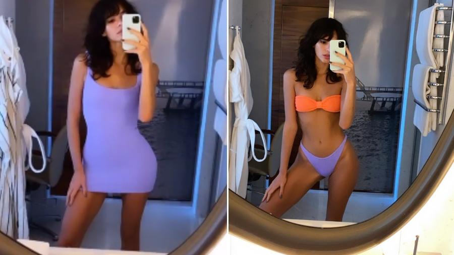 Bruna Marquezine em selfies no banheiro de casa - Reprodução/Instagram