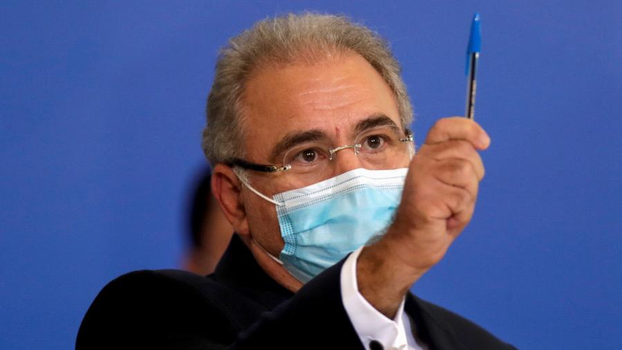 O ministro da Saúde, Marcelo Queiroga, durante cerimônia no Palácio do Planalto - Ueslei Marcelino/Reuters