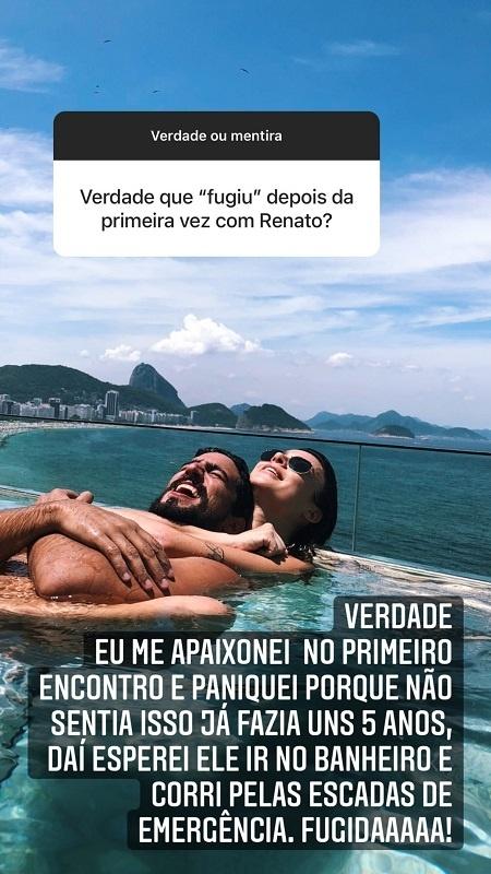 Thaila Ayala diz que fugiu após primeira vez com Renato Goes - Reprodução/Instagram - Reprodução/Instagram