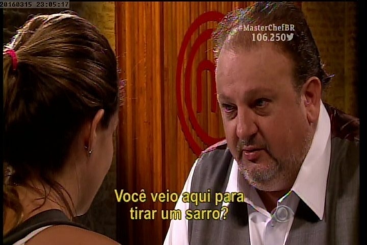 15.mar.2016 - Erick Jacquin detona salmão de Priscila na estreia do "MasterChef" - Reprodução/Band