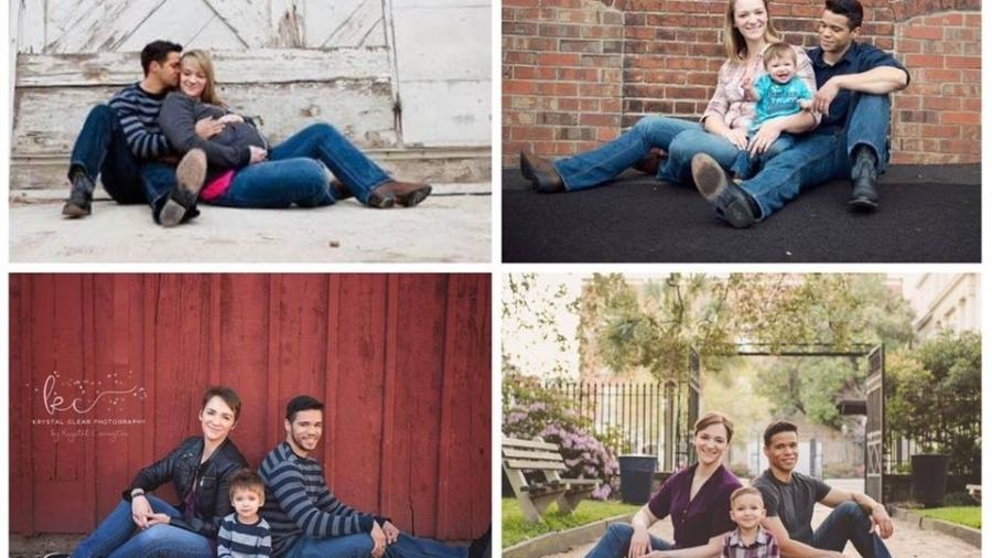 Victoria Baldwin e Adam Dyson se separaram, mas seguem tirando fotos em família todo ano - Reprodução/Facebook