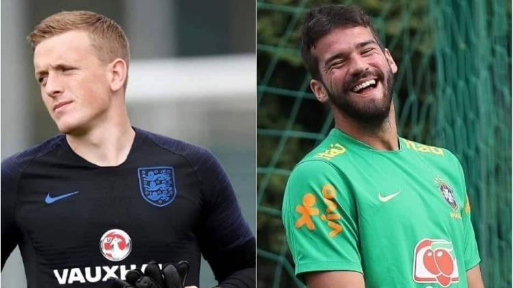Lu Gimenez elegeu o goleiro Jordan Pickford como o mais gato da competição - Carl Recine/Reuters Buda Mendes/Getty Images Montagem/UOL - Carl Recine/Reuters Buda Mendes/Getty Images Montagem/UOL