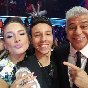 Rafah com Claudia Leitte e Lulu Santos no "The Voice Brasil", em 2016 - Reprodução/Instagram/rafah